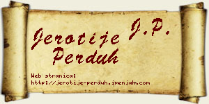 Jerotije Perduh vizit kartica